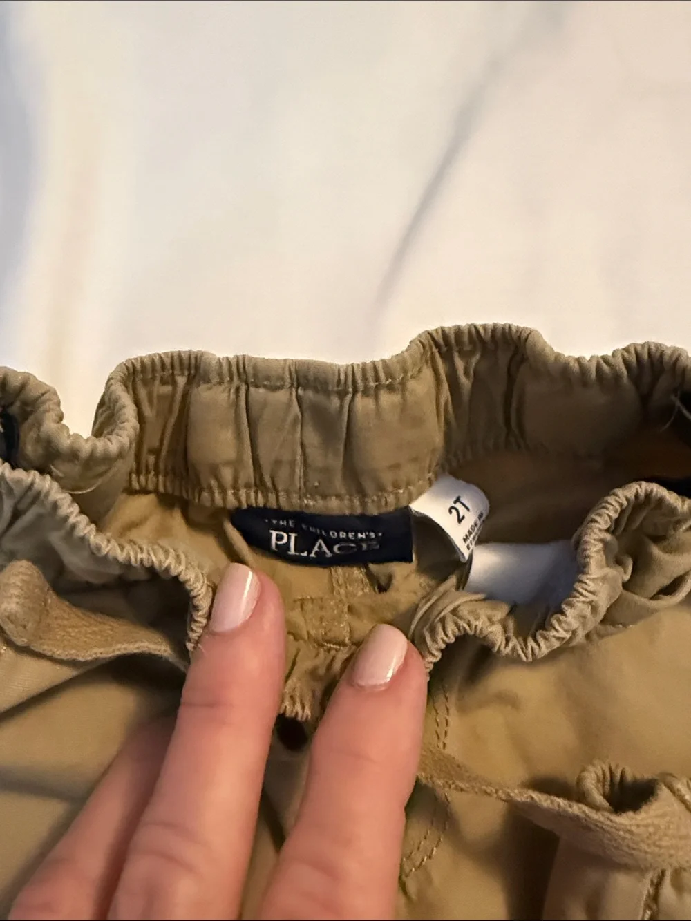 The Children's Place Olive-Tan Drawstring Pull-On Shorts Lot of Two